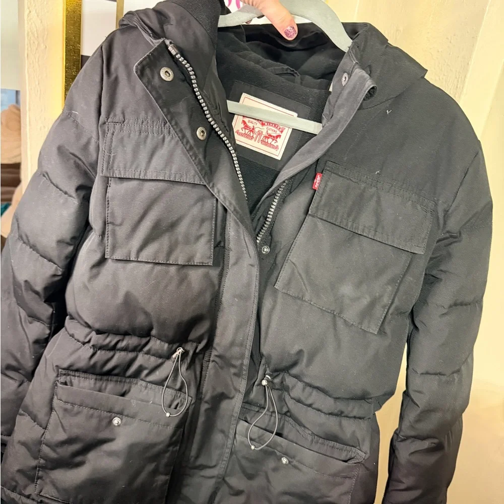 Levi's Black Jacket with Red Logo Label